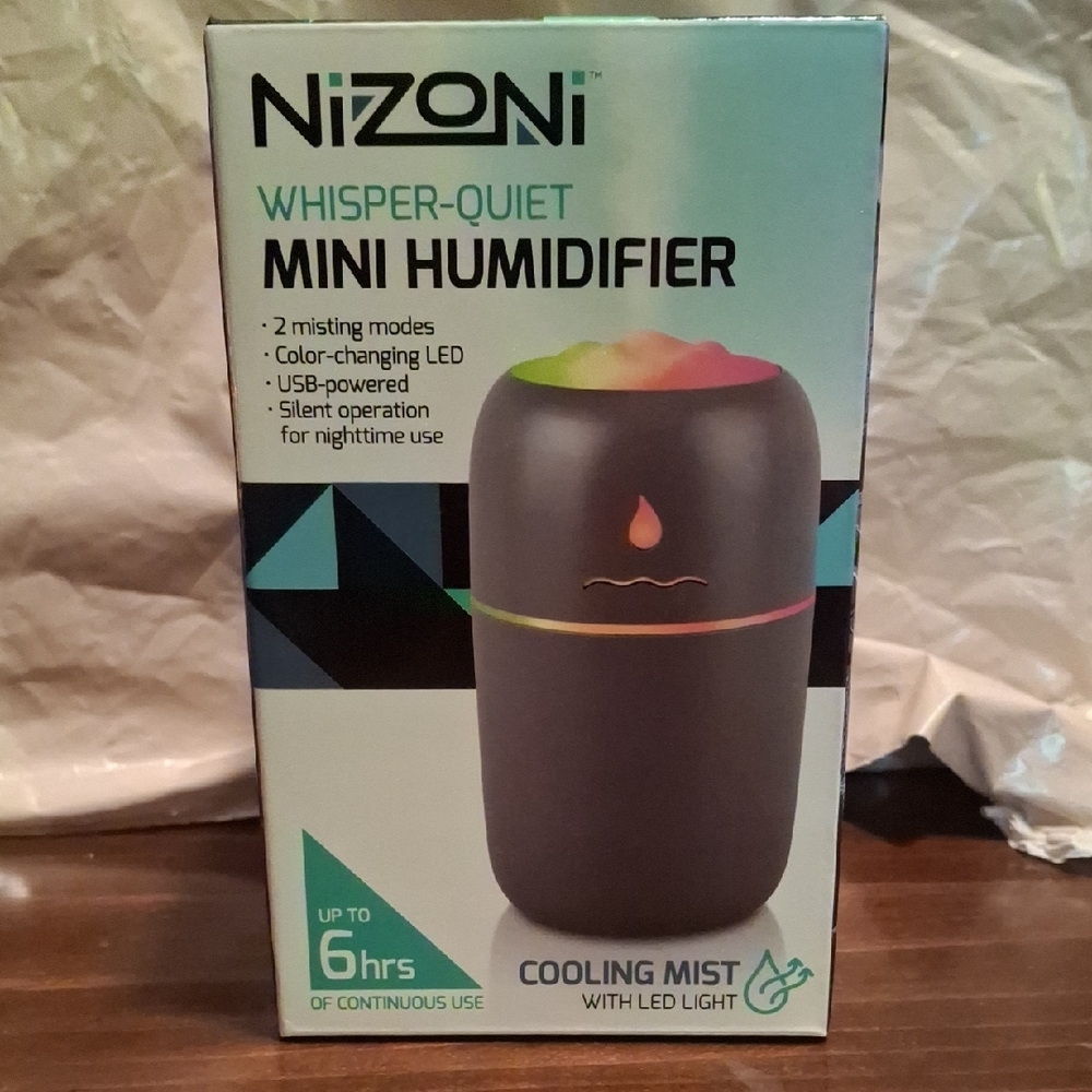 Nizoni Whisper-Quiet Mini Humidifier with LED - Picture 3 of 4